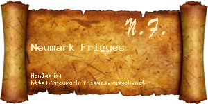 Neumark Frigyes névjegykártya